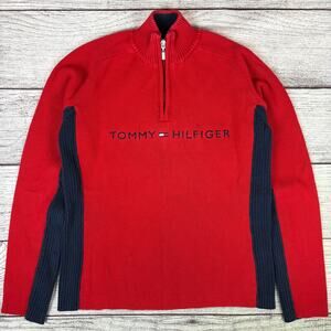 Vintage Tommy Hilfiger Quarter Zip Spell Out Pullover